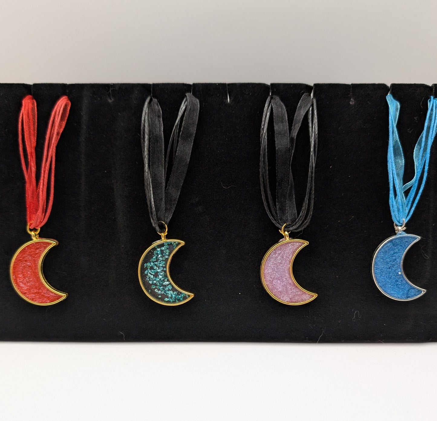 Ribbon Strand Moon Necklaces